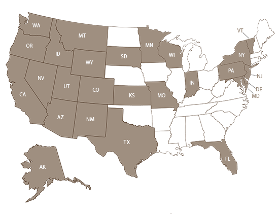 Map of the US