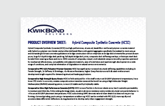 HCSC: Hybrid Composite Synthetic Concrete Overview Sheet
