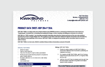 KBP 204 P Seal: High Molecular Weight Methacrylate Healer Sealer Data Sheet